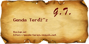 Genda Teréz névjegykártya